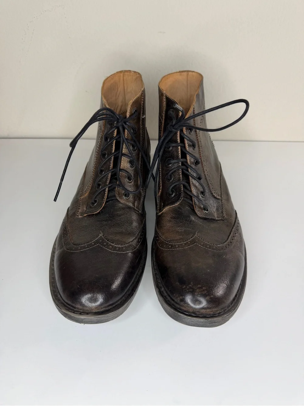 Bed Stu Brown Rustic Mans Leather Ankle Boots Size 13M Made In Mexico Workshop